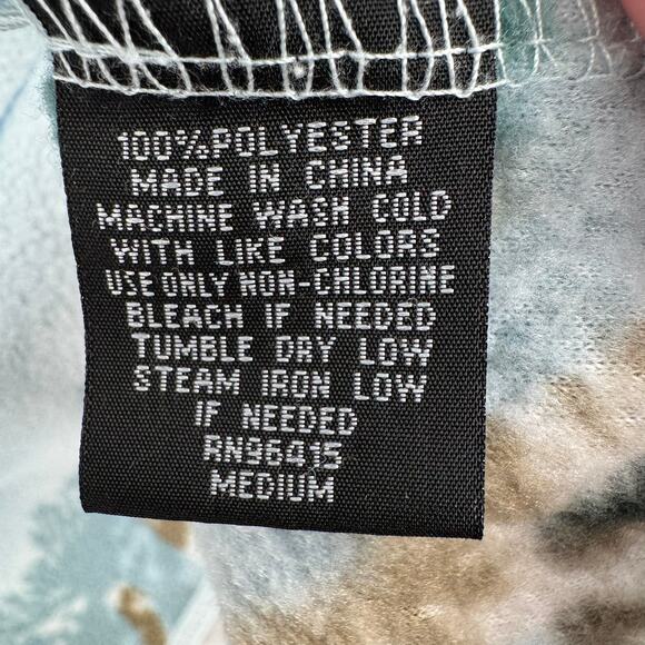 Massive Outdoor 1/4 Snap Mountain All Over Print Fleece Pullover Mens M Blue - Picture 10 of 13